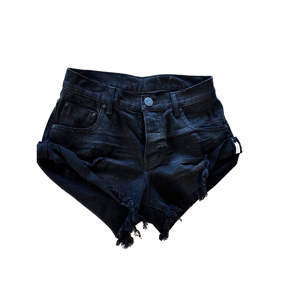 2 pair One Teaspoon Shorts Sm 27 Denim Distressed Bandits Sailor Cut Off *READ* - Picture 4 of 16